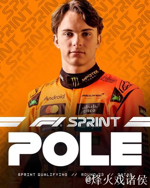 F1卡塔尔冲刺赛排位:皮亚斯特里摘得杆位,维斯塔潘位列第6 F1卡塔尔冲刺赛排位:皮亚斯特里摘得杆位,维斯塔潘位列第6
